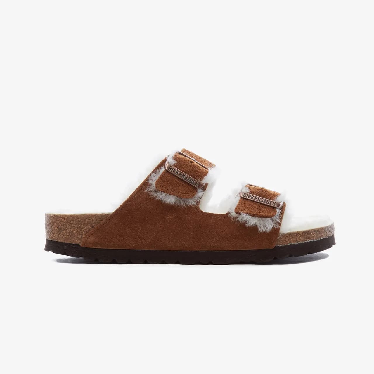 Birkenstock Kahverengi Unisex Çift Bantlı Süet Terlik — görsel 1