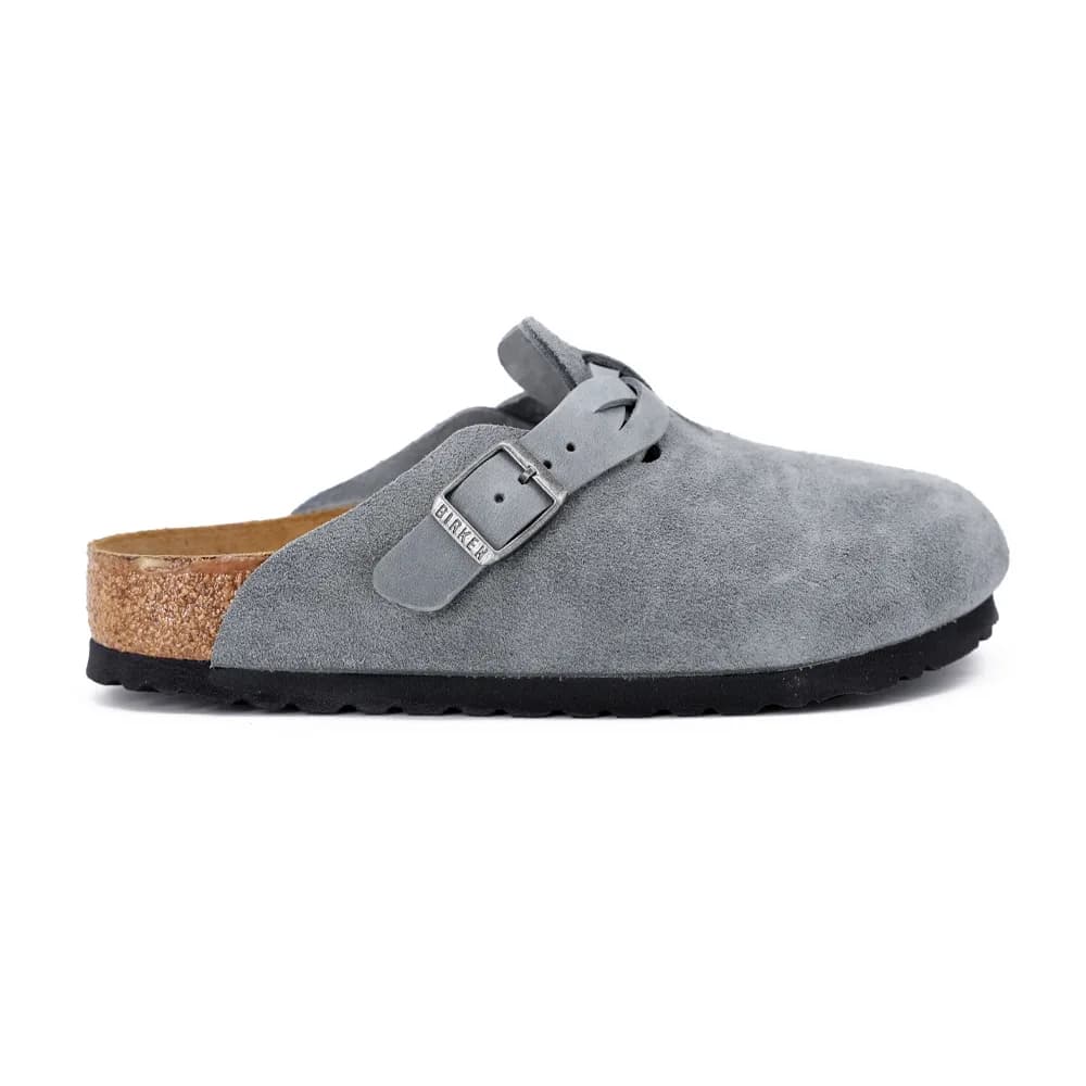 Birkenstock Boston Braided Leoi Leve 1029114 Kadın Terlik Gri — görsel 1