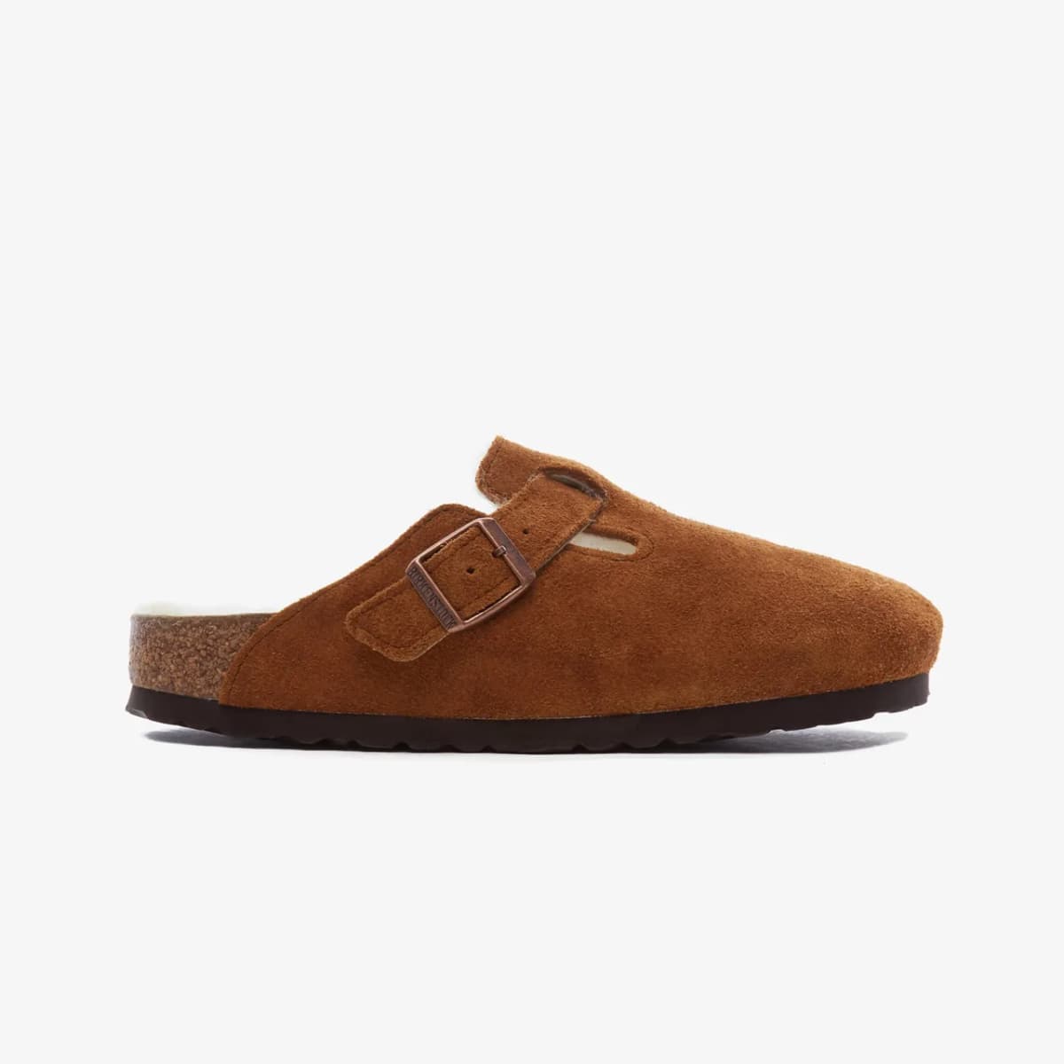 Birkenstock Suede Shearling Unisex Kahverengi Terlik