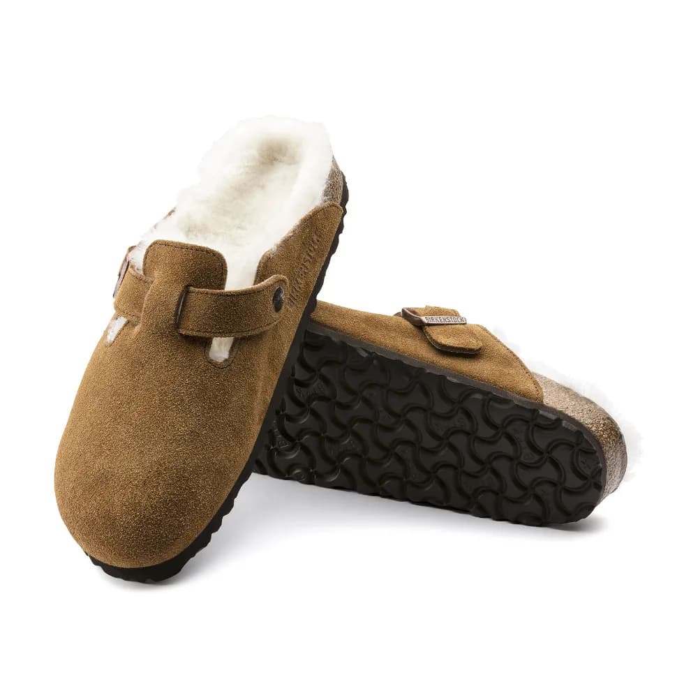 Birkenstock Suede Shearling Unisex Kahverengi Terlik · 1001141 (7/11)