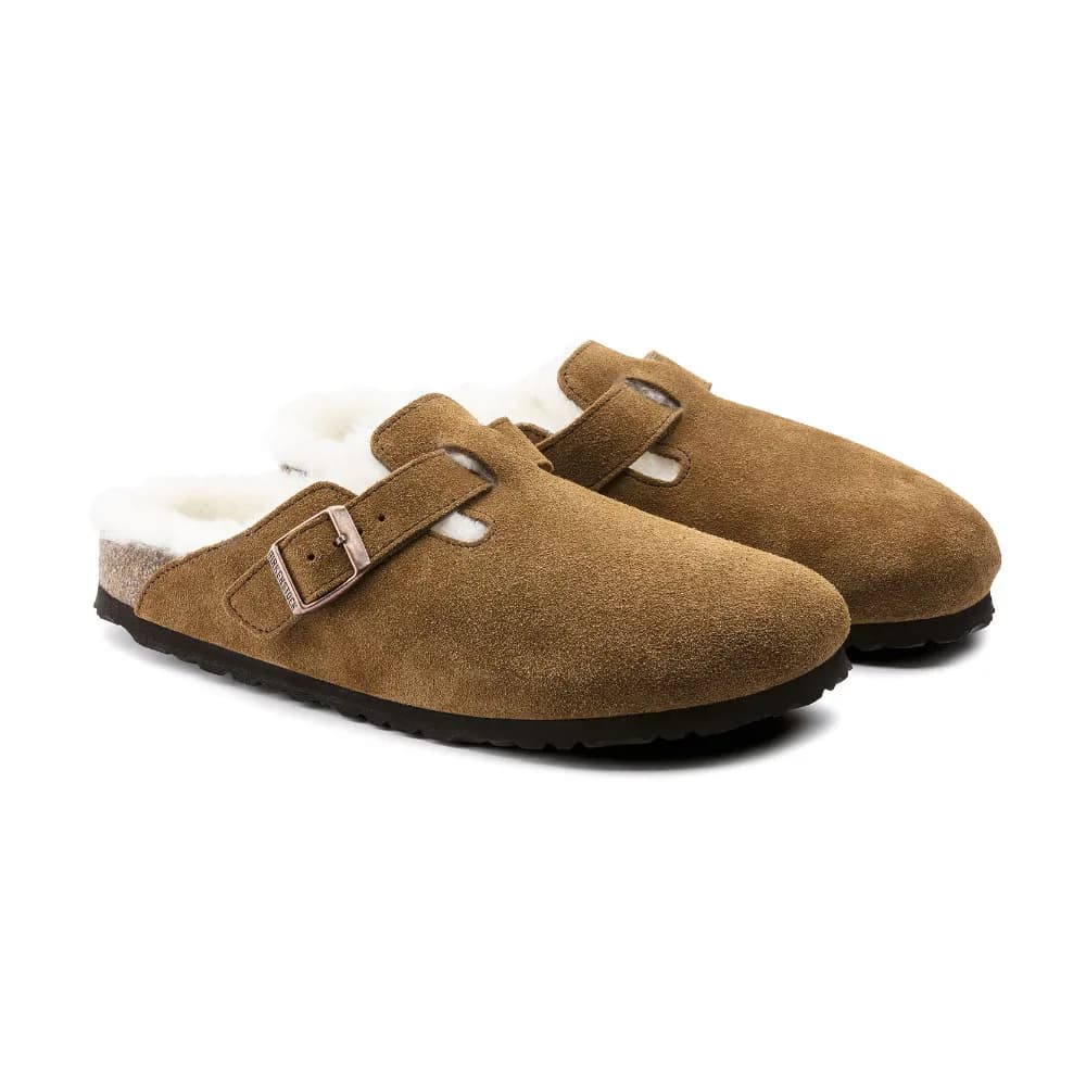 Birkenstock Suede Shearling Unisex Kahverengi Terlik · 1001141 (9/11)