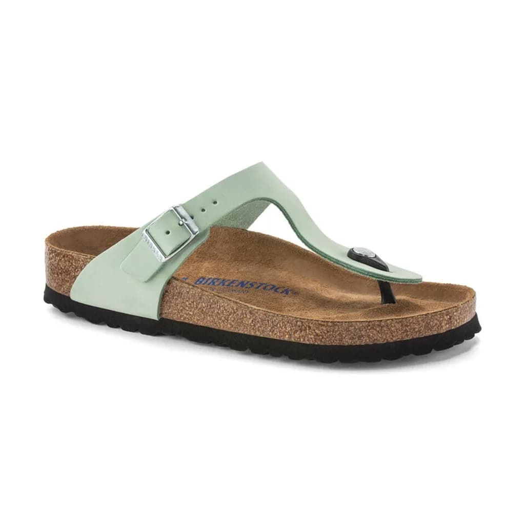 Birkenstock Gizeh Soft Footbed Nubuck Kadın Yeşil Terlik