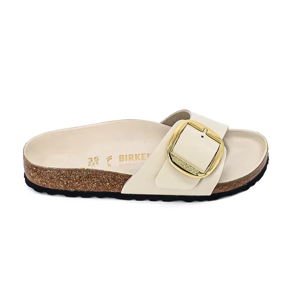 Birkenstock Madrid Big Buckle Kadın Terlik Ekru