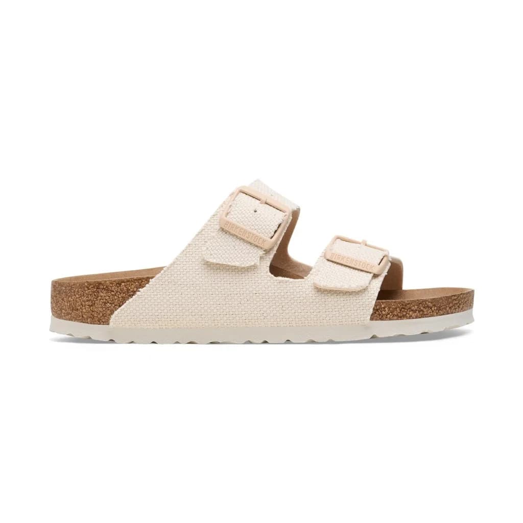 Birkenstock Arizona Tex Rough Canvas Vegan Kadın Ekru Terlik
