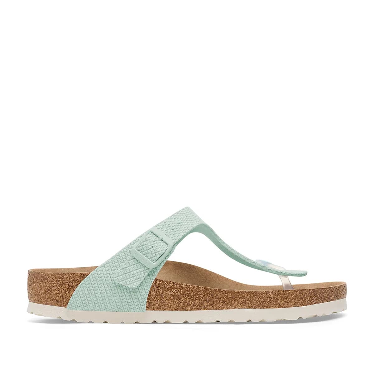 Birkenstock Gizeh Tex Rough Canvas Vegan Kadın Turkuaz Terlik görsel 1