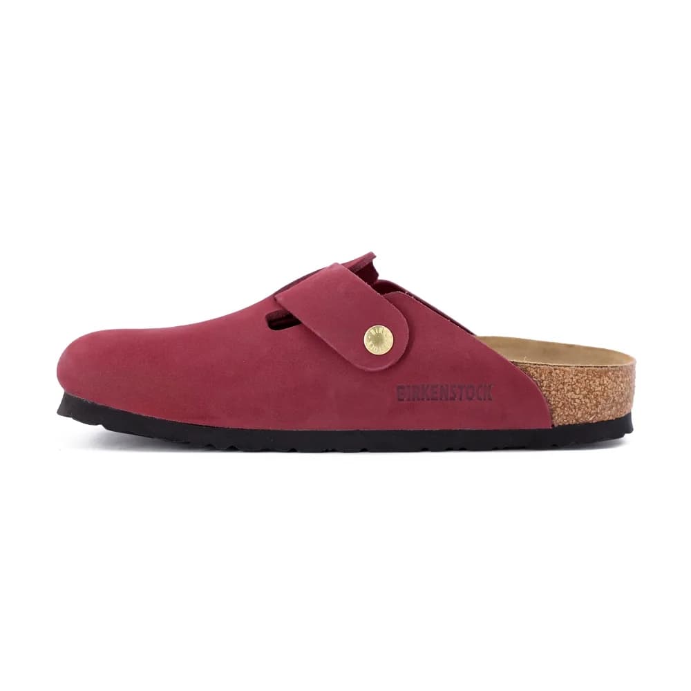 Birkenstock Boston Big Buckle Lenb Kadın Terlik Bordo görsel 1