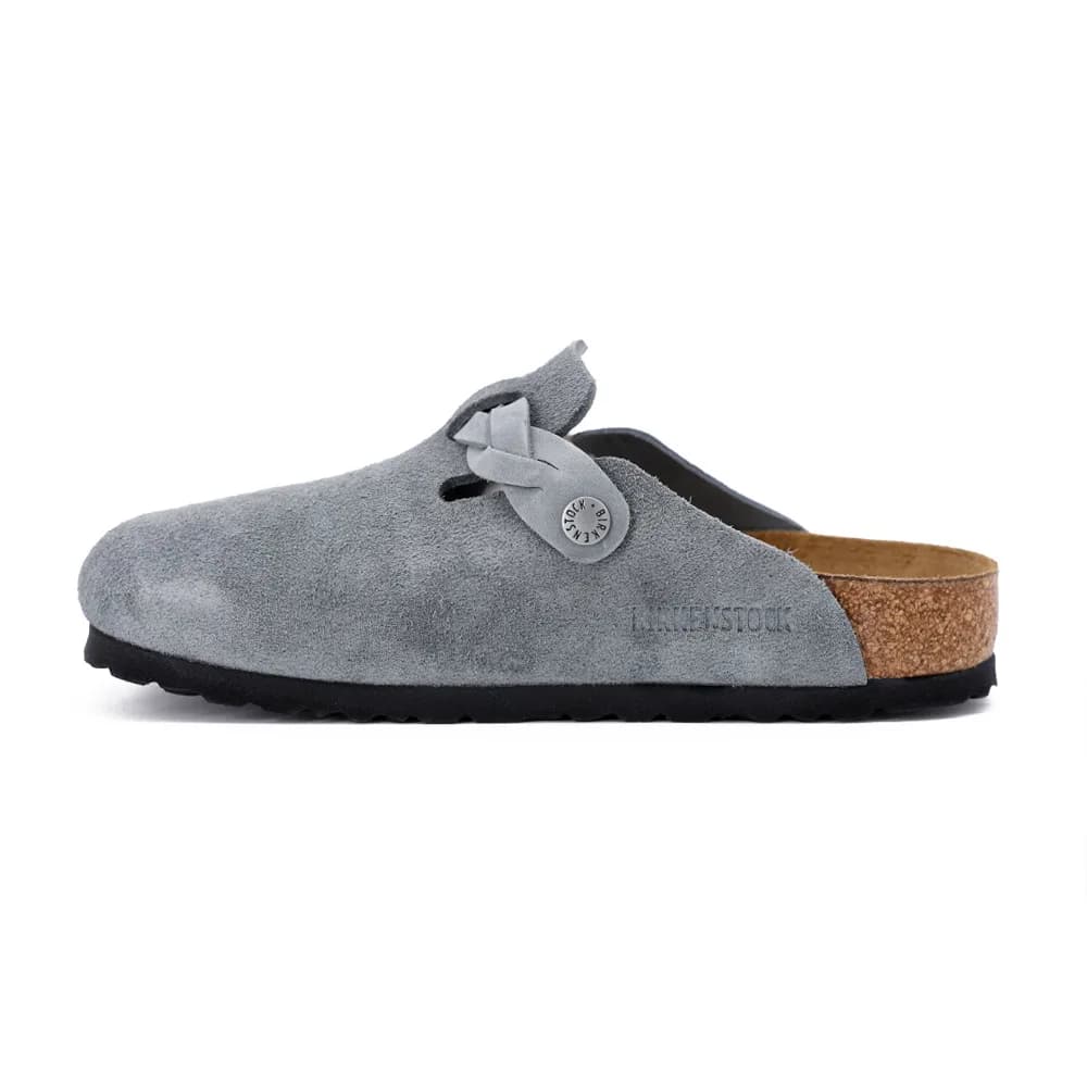 Birkenstock Boston Braided Leoi Leve Kadın Terlik Gri görsel 1