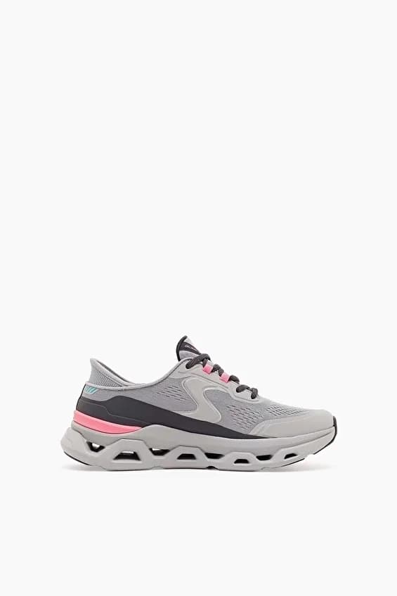 Skechers Kadın Glide Step Slip ins Ayakkabı Gri/pembe