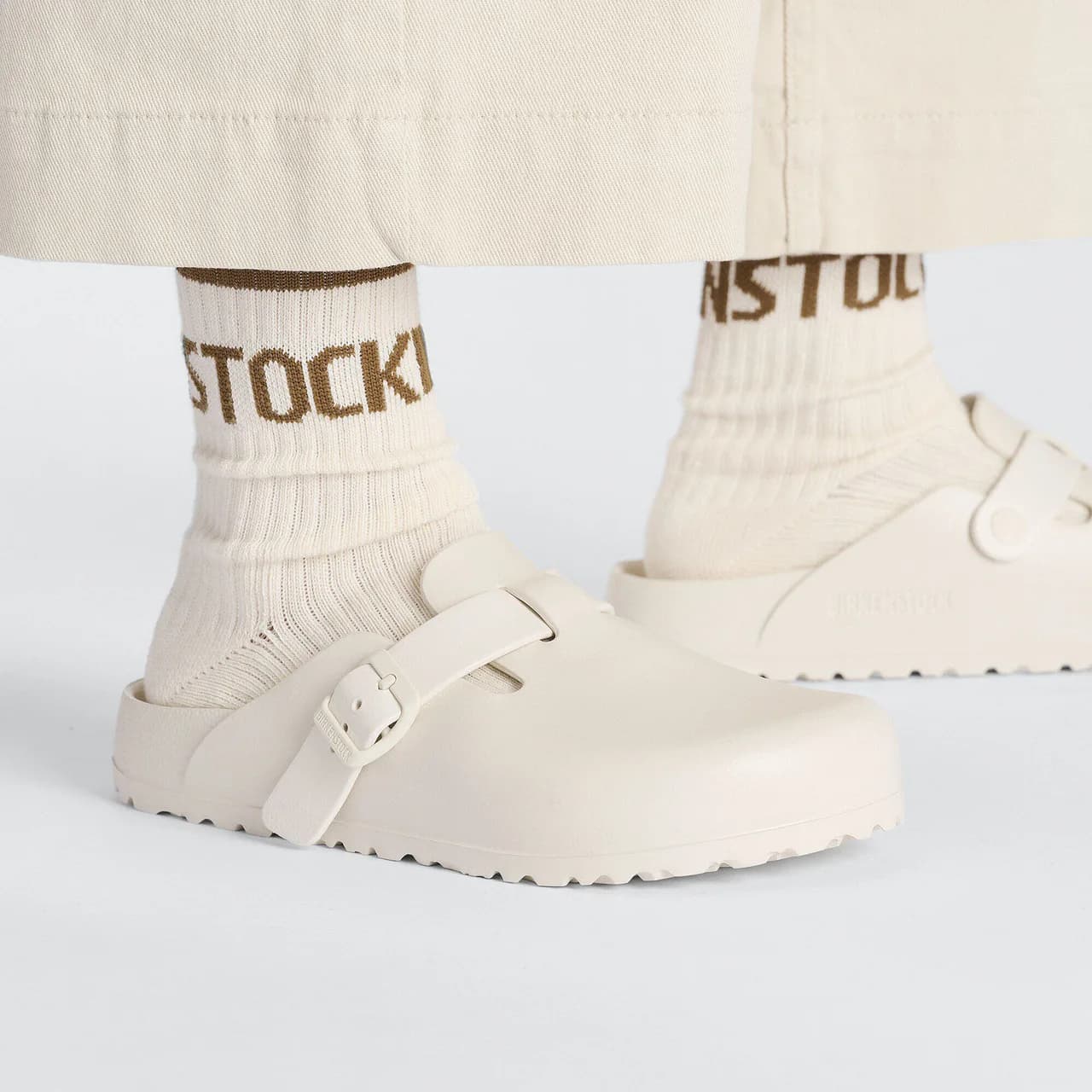 Birkenstock Boston Eva Erkek Ekru Terlik — Beyaz · 1027381 (11/12)