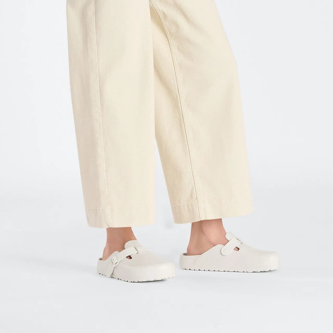 Birkenstock Boston Eva Erkek Ekru Terlik — Beyaz · 1027381 (12/12)