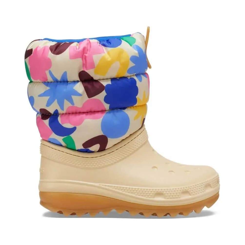 Crocs Classic NeoPuff Geo Shapes Boot K Çocuk Çizmesi - Bej / Multi