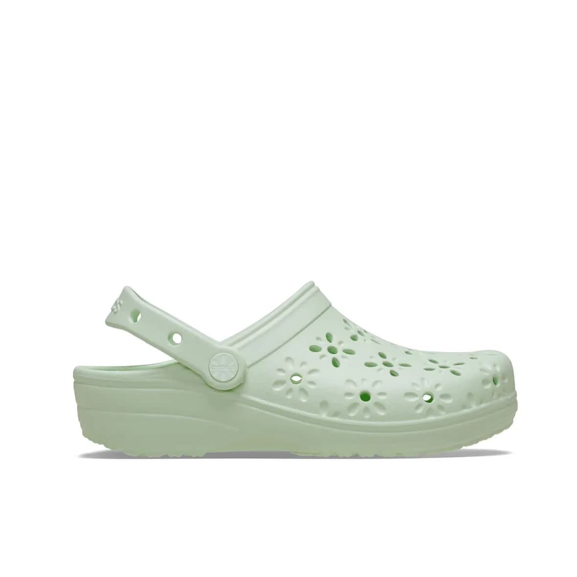 Crocs Classic Floral Cut Out Clog Kadın Terlik - Mint görsel 1
