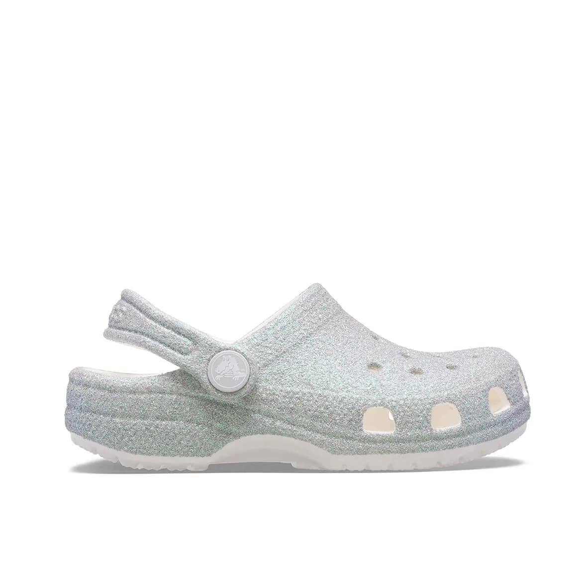 Crocs Classic Iridescent Glitter Clog K Çocuk Terlik - Gümüş görsel 1