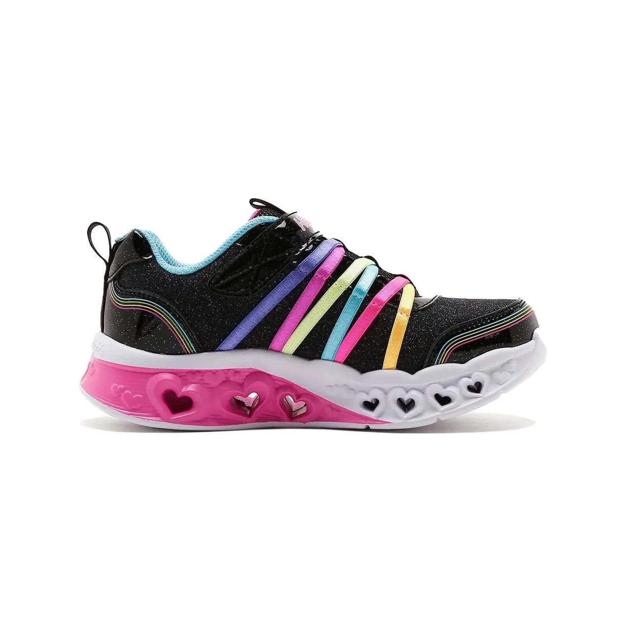 Skechers Flutter Heart Lights - Rainbow Bestie Spor Ayakkabı Siyah görsel 1