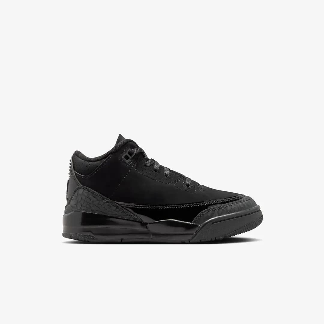 Nike Air Jordan 3 Retro 'Black Cat' (PS) — Siyah