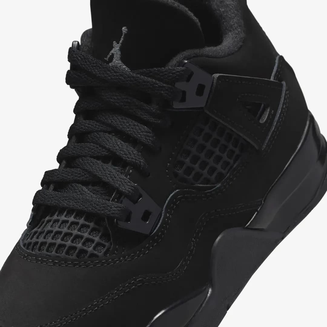 Nike Air Jordan 4 Retro 'Black Cat' (PS) — Siyah · IB4388-010 (7/8)