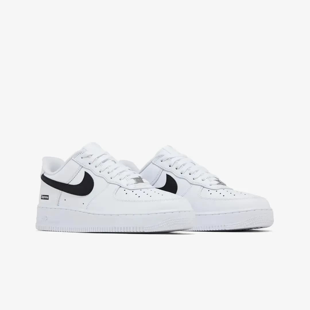 Nike x Supreme Air Force 1 Low 'White Black' — Siyah · CU9225-102 (4/5)