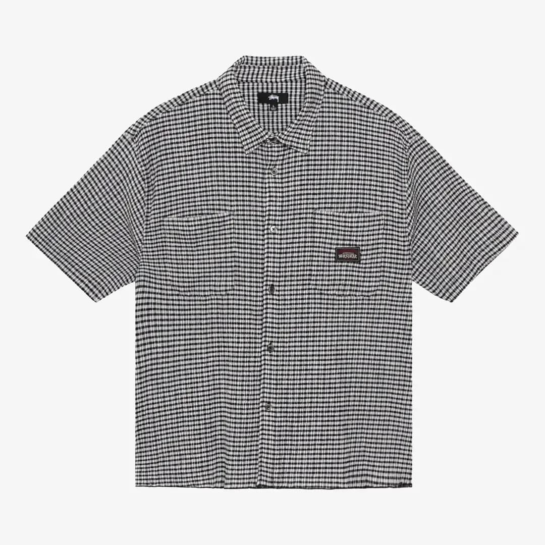 Crinkled Check Shirt 'Black'