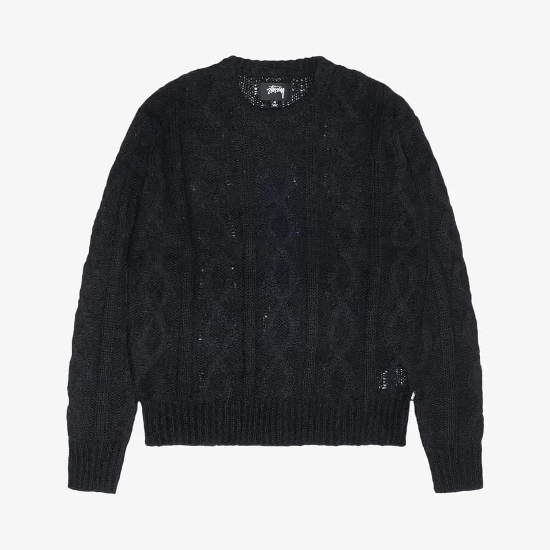 Cable Loose Knit Sweater 'Black'