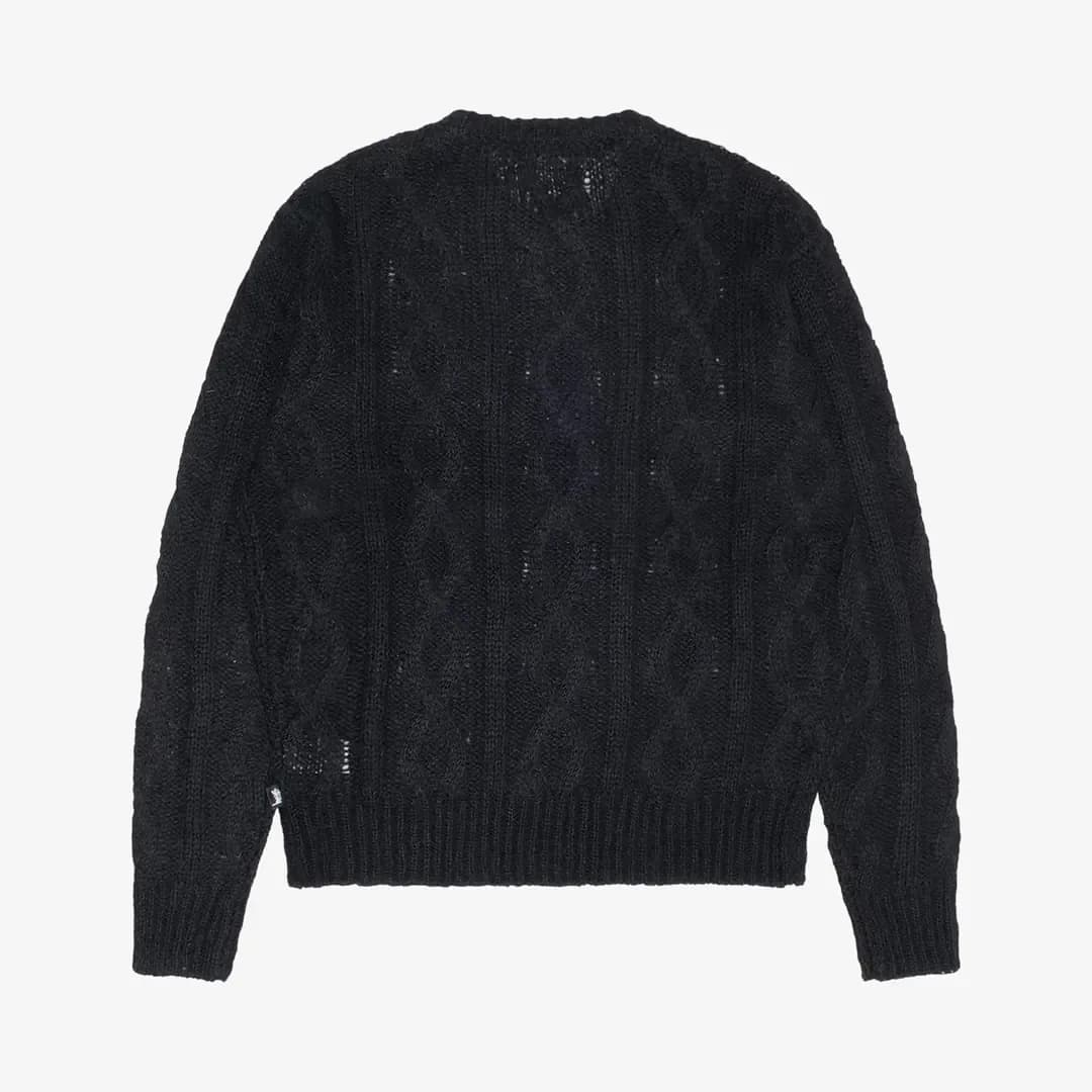 Stussy Cable Loose Knit Sweater 'Black' — T-shirt & Sweatshirt, Siyah · 117228-BLACK (2/2)