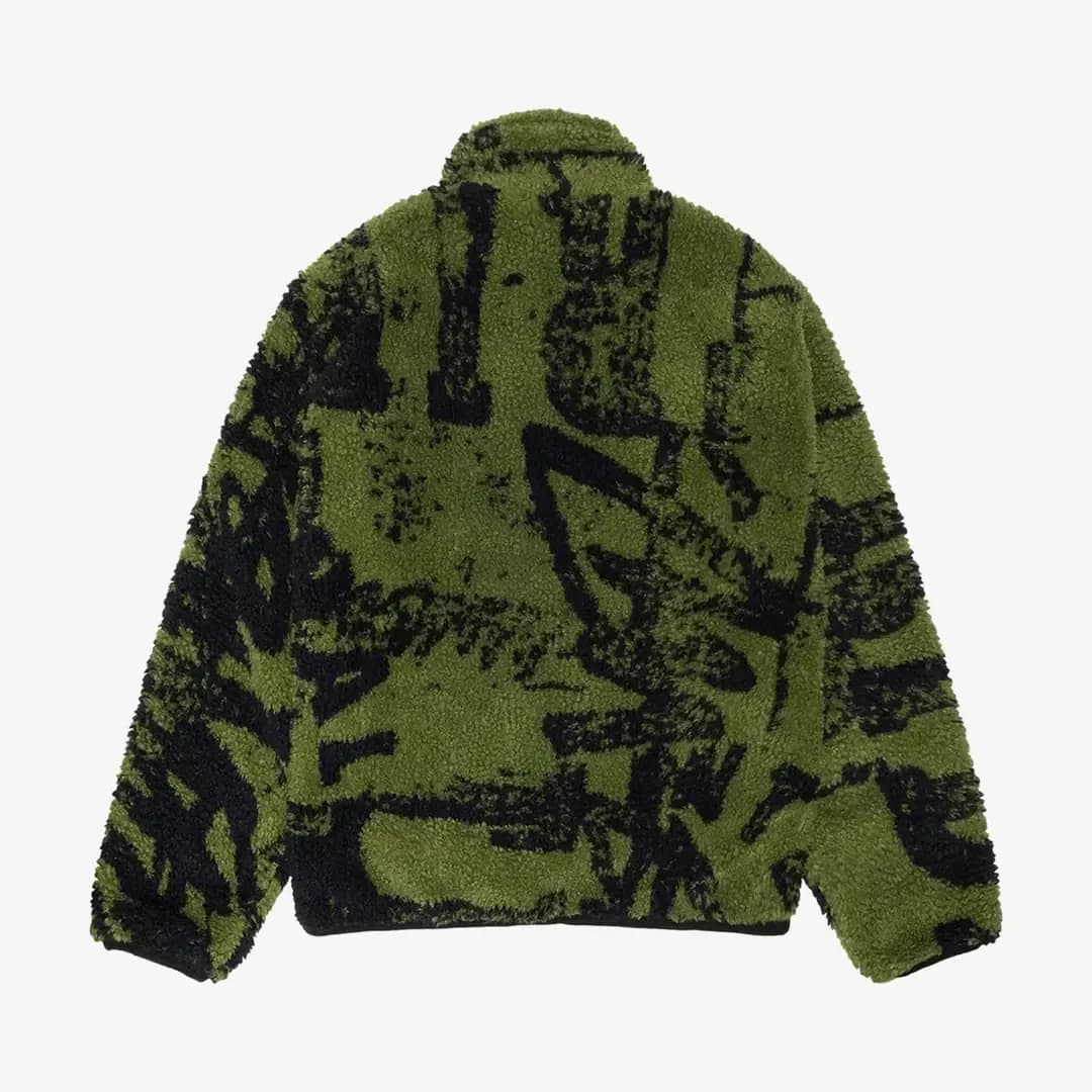 Stussy Sherpa Reversible Printed Jacket ‘Green’ — T-shirt & Sweatshirt, Yeşil · 118545-GREEN (2/3)