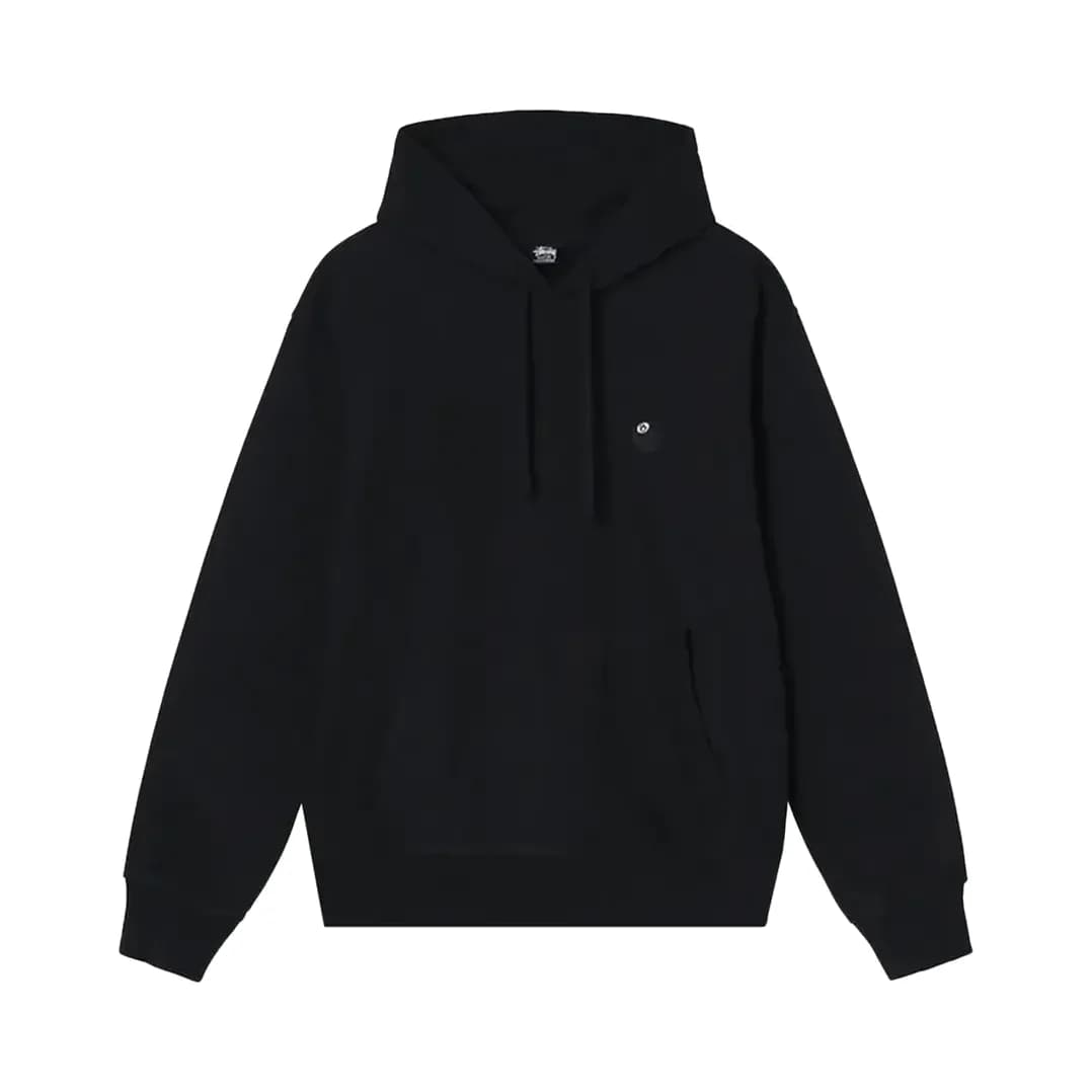 Stussy 8 Ball App Hood 'Black' — T-shirt & Sweatshirt, Siyah