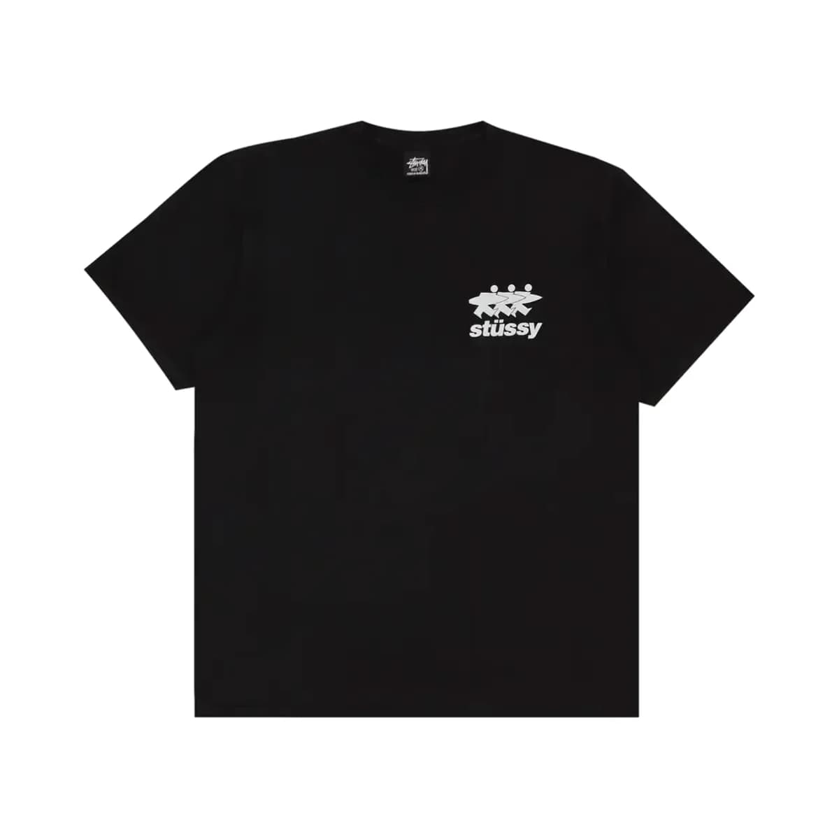 Stussy Surf Walk Pig Dyed Tee 'Black' — T-shirt & Sweatshirt, Siyah