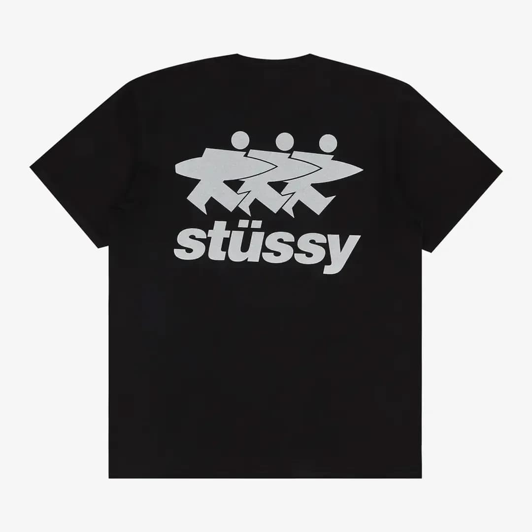 Stussy Surf Walk Pig Dyed Tee 'Black' — T-shirt & Sweatshirt, Siyah · 1905063-BLACK (2/3)