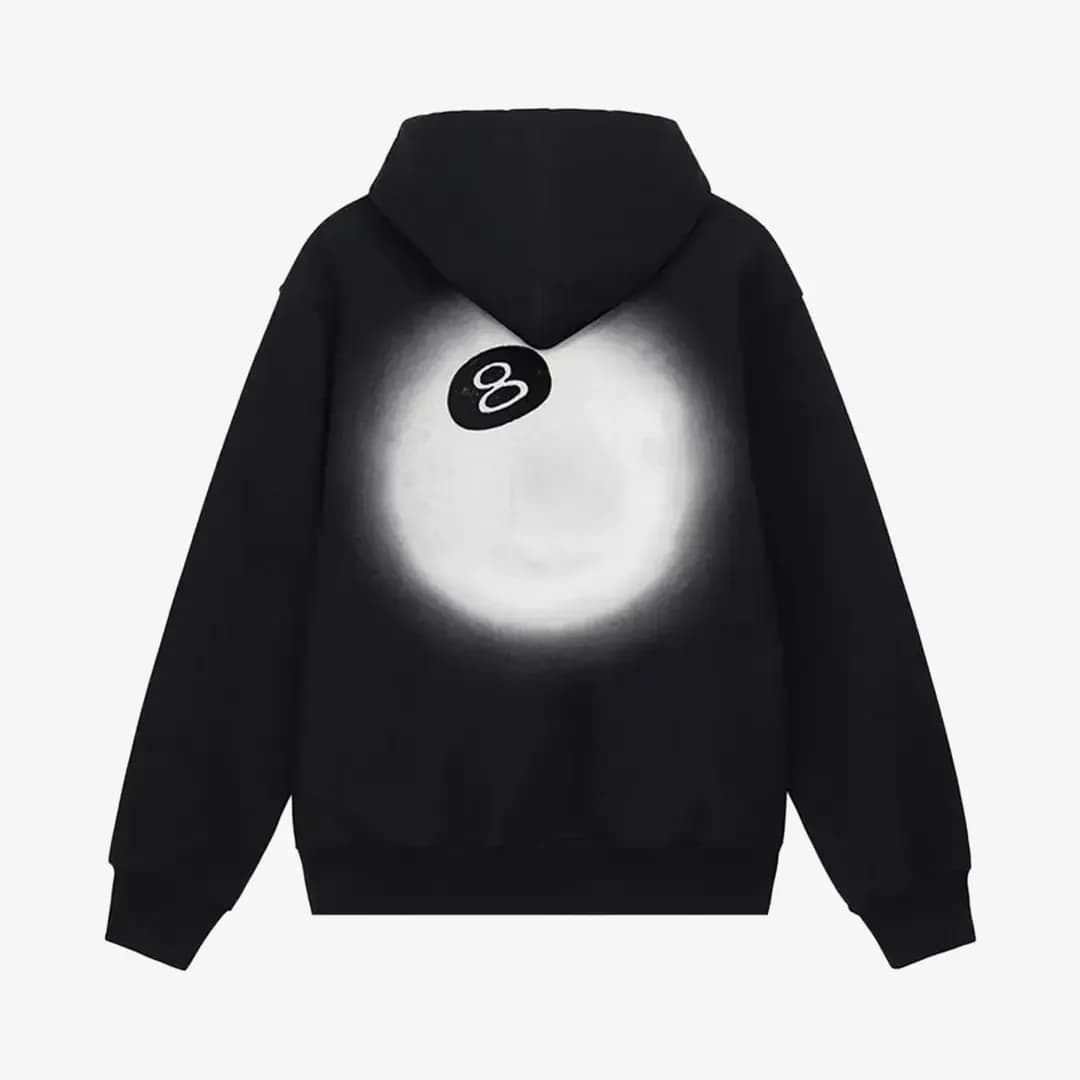 Stussy 8 Ball Fade Hood 'Black' — T-shirt & Sweatshirt, Siyah · 1924846M-BLACK (2/2)