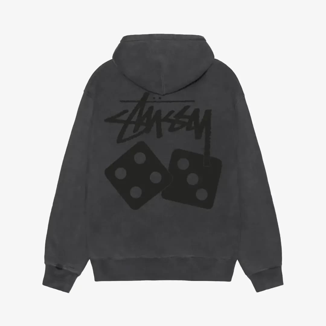 Stussy Dice Pig Dyed Hood 'Anthracite' — T-shirt & Sweatshirt, Çok Renkli · 1925077-BLACK (2/2)