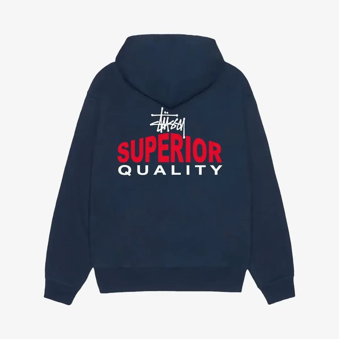 Stussy Superior Quality Ziphood 'Navy' — T-shirt & Sweatshirt, Mavi · 1975106-NAVY (2/2)