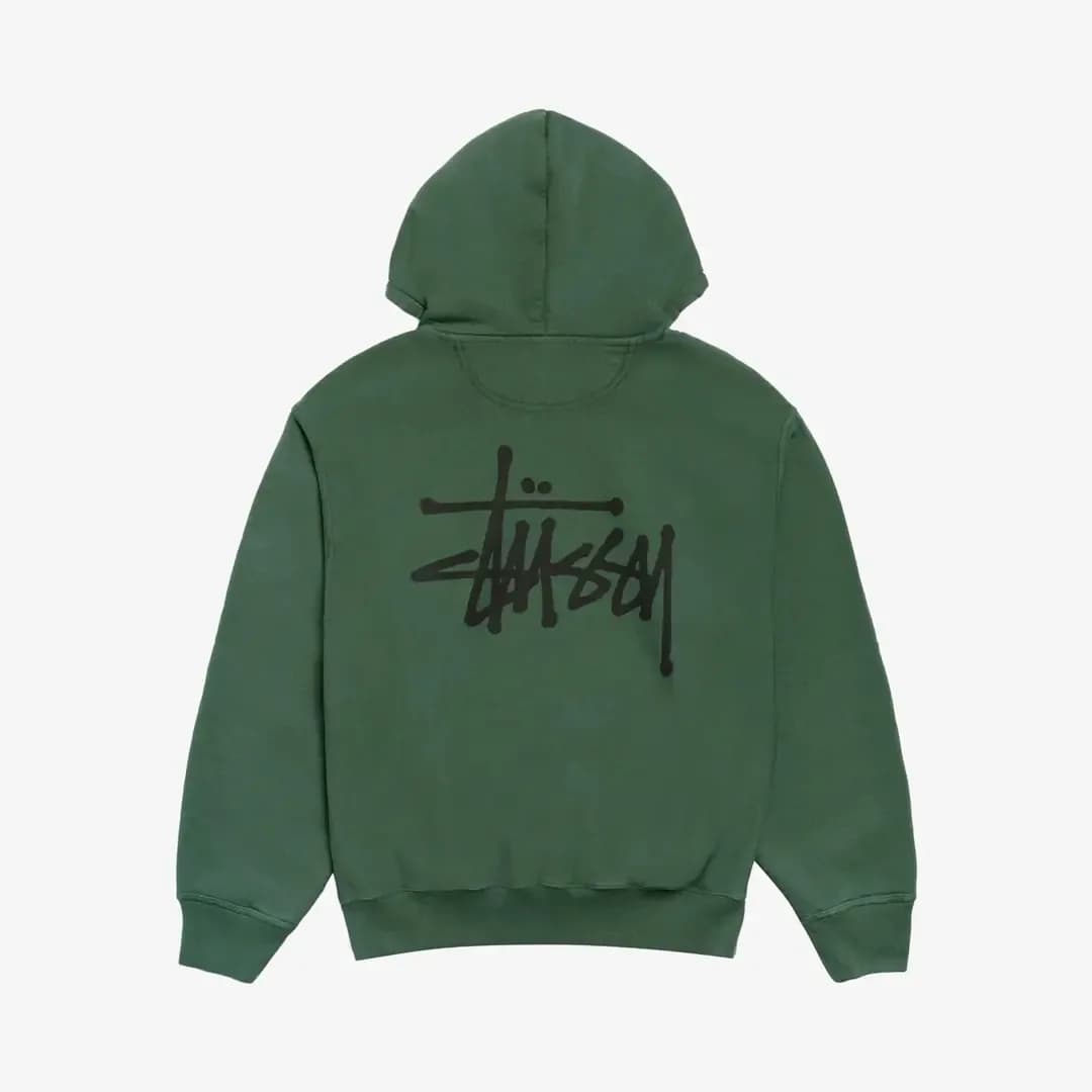 Stussy Basic Stüssy Pig Dyed Ziphood 'Pine' — T-shirt & Sweatshirt, Çok Renkli · 1975001-PINE (2/2)