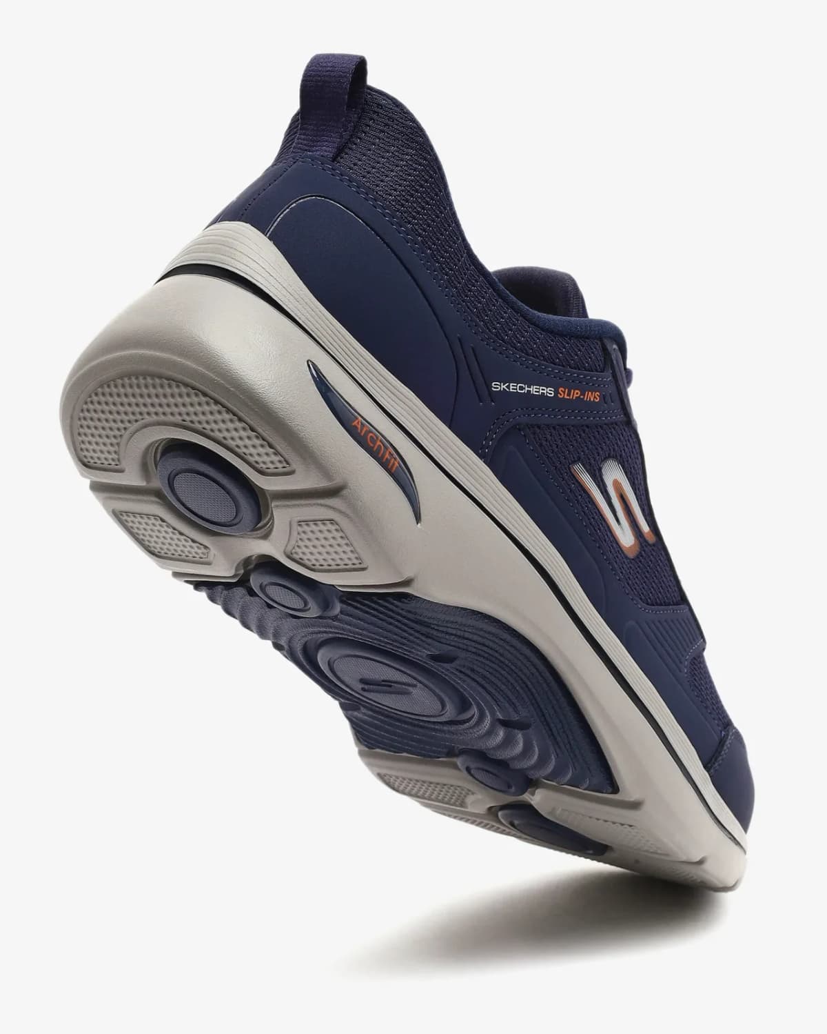 Skechers Go Walk Arch Fit 2.0 - Seared Erkek Lacivert Yürüyüş Ayakkabısı — Turuncu · 216650-NVOR (7/7)