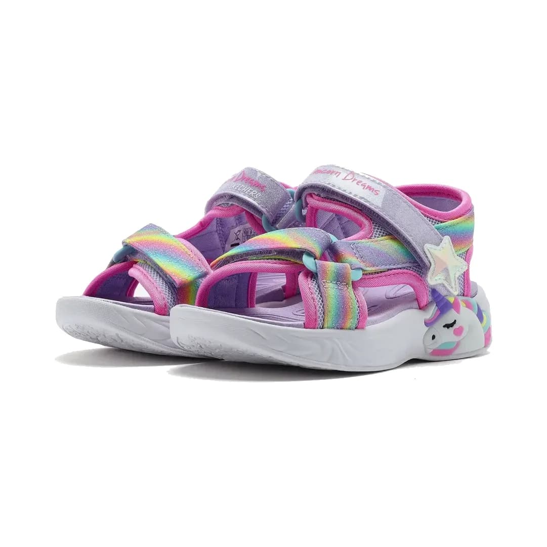 Skechers Unicorn Dreams Sandal - Dreamy Unicorns Küçük Kız Çocuk Mor Işıklı Sandalet — Pembe · 303107N-LVMT (3/8)