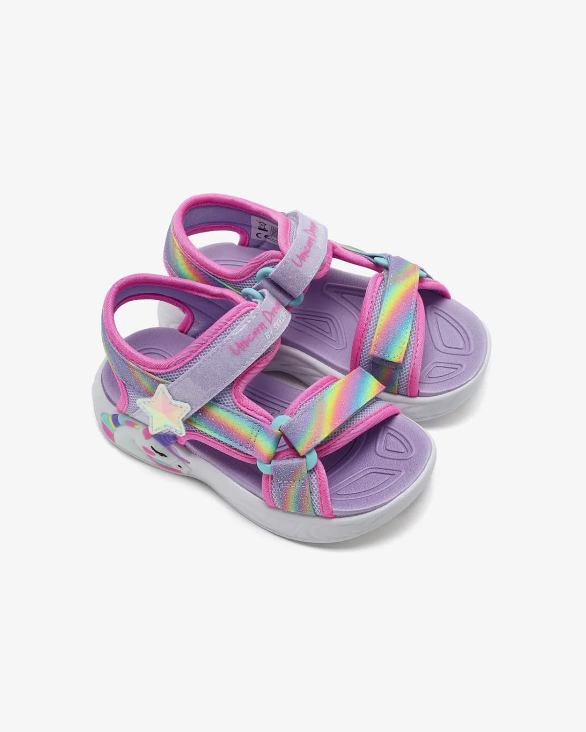 Skechers Unicorn Dreams Sandal - Dreamy Unicorns Küçük Kız Çocuk Mor Işıklı Sandalet — Pembe · 303107N-LVMT (6/8)