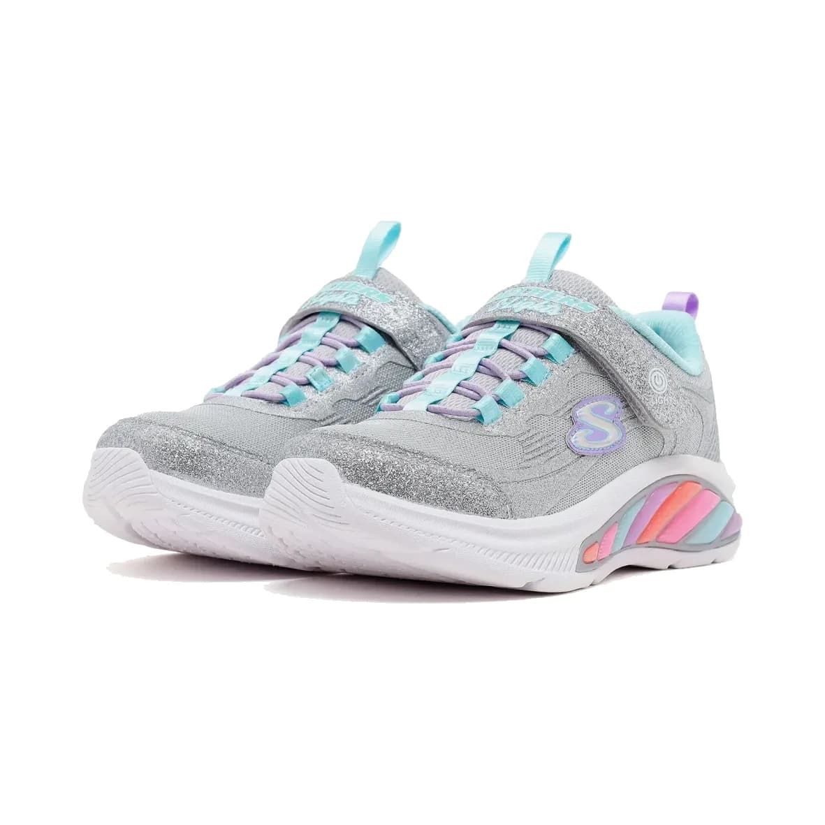 Skechers Rainbow Cruisers-glitzy Glow Büyük Kız Çocuk Gri Işıklı Spor Ayakkabı — Mavi · 303726L-SLBL (3/6)