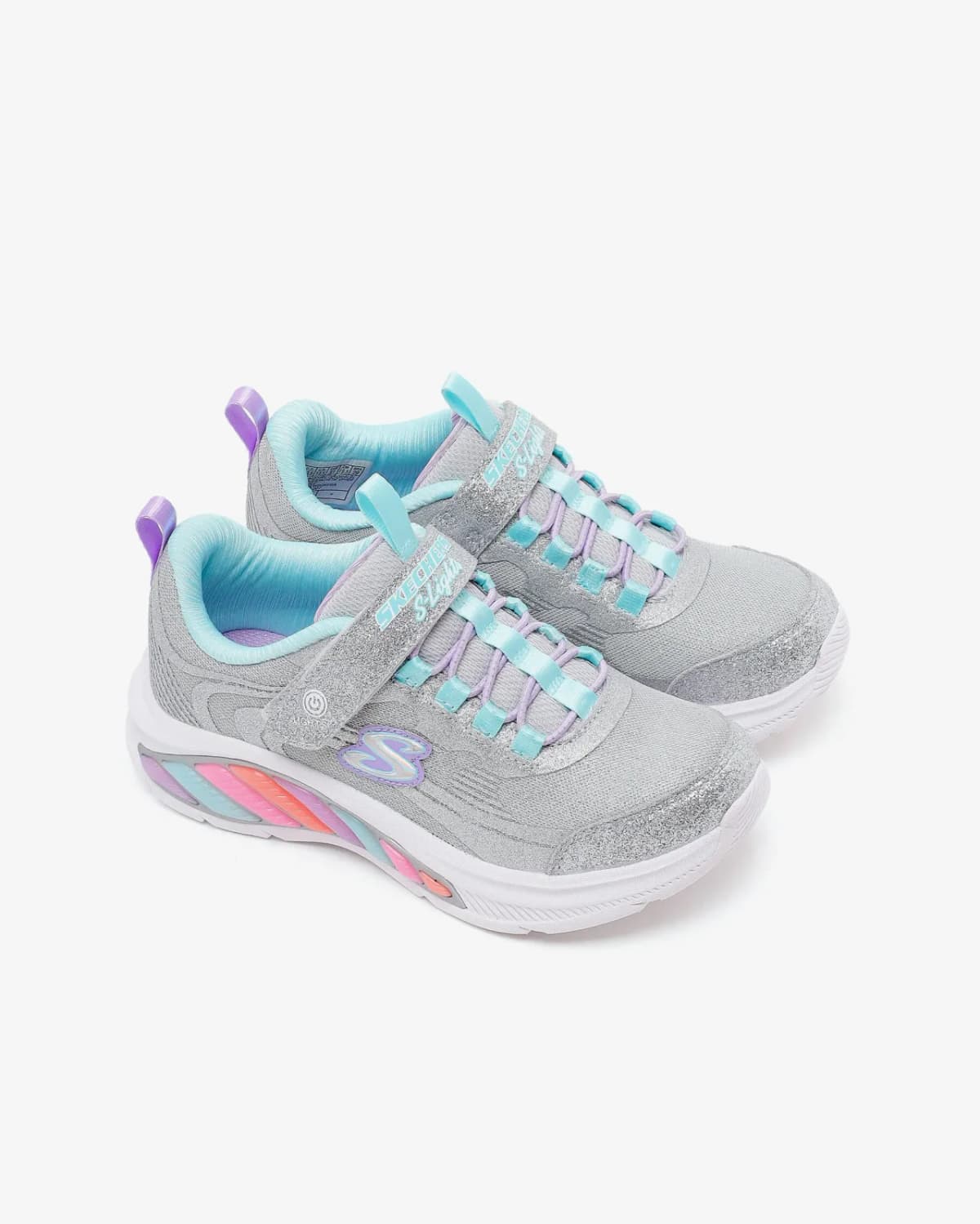 Skechers Rainbow Cruisers-glitzy Glow Büyük Kız Çocuk Gri Işıklı Spor Ayakkabı — Mavi · 303726L-SLBL (5/6)
