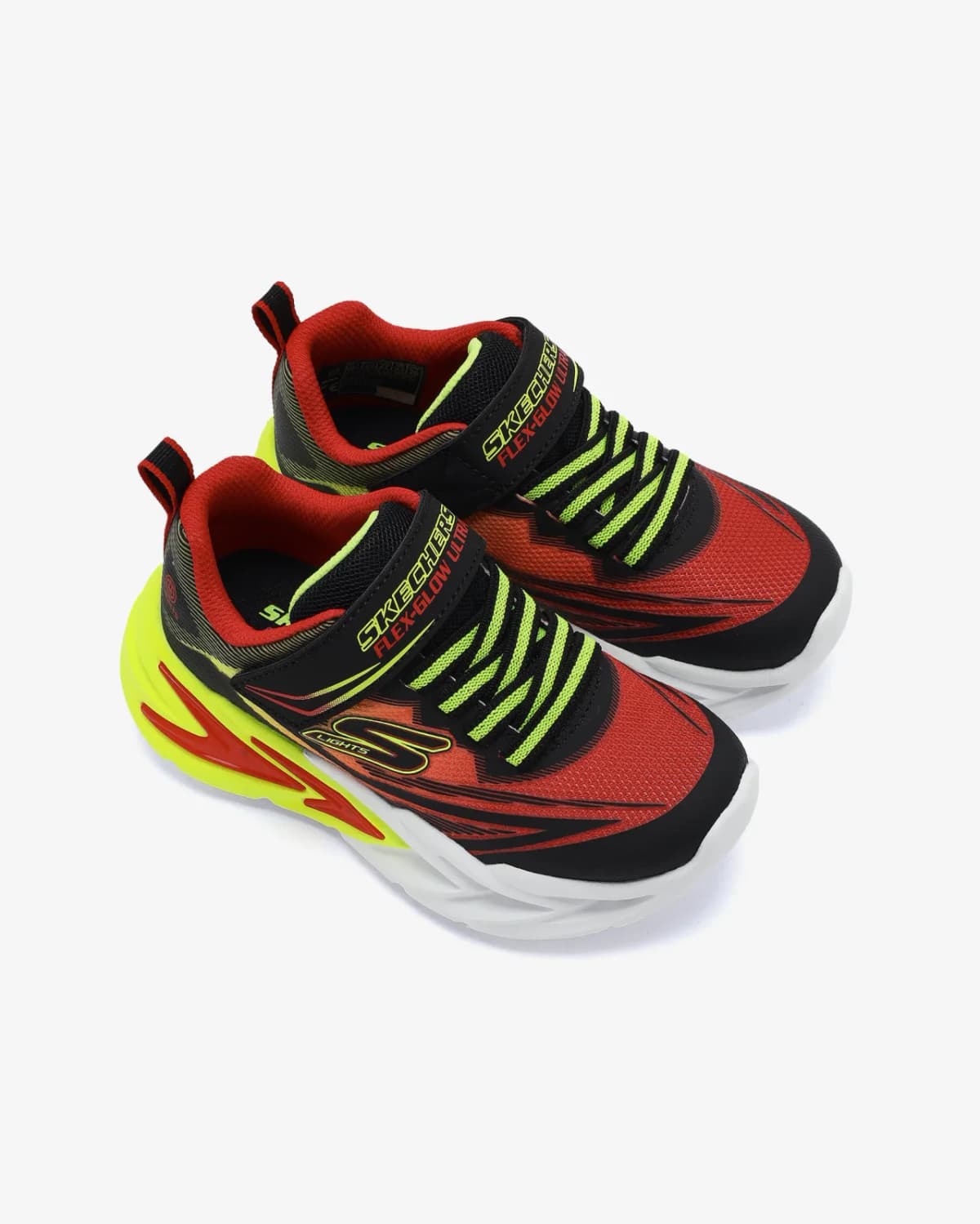 Skechers Flex - Glow Ultra Büyük Erkek Çocuk Siyah Işıklı Spor Ayakkabı — Çok Renkli · 400139L-BKRD (6/8)