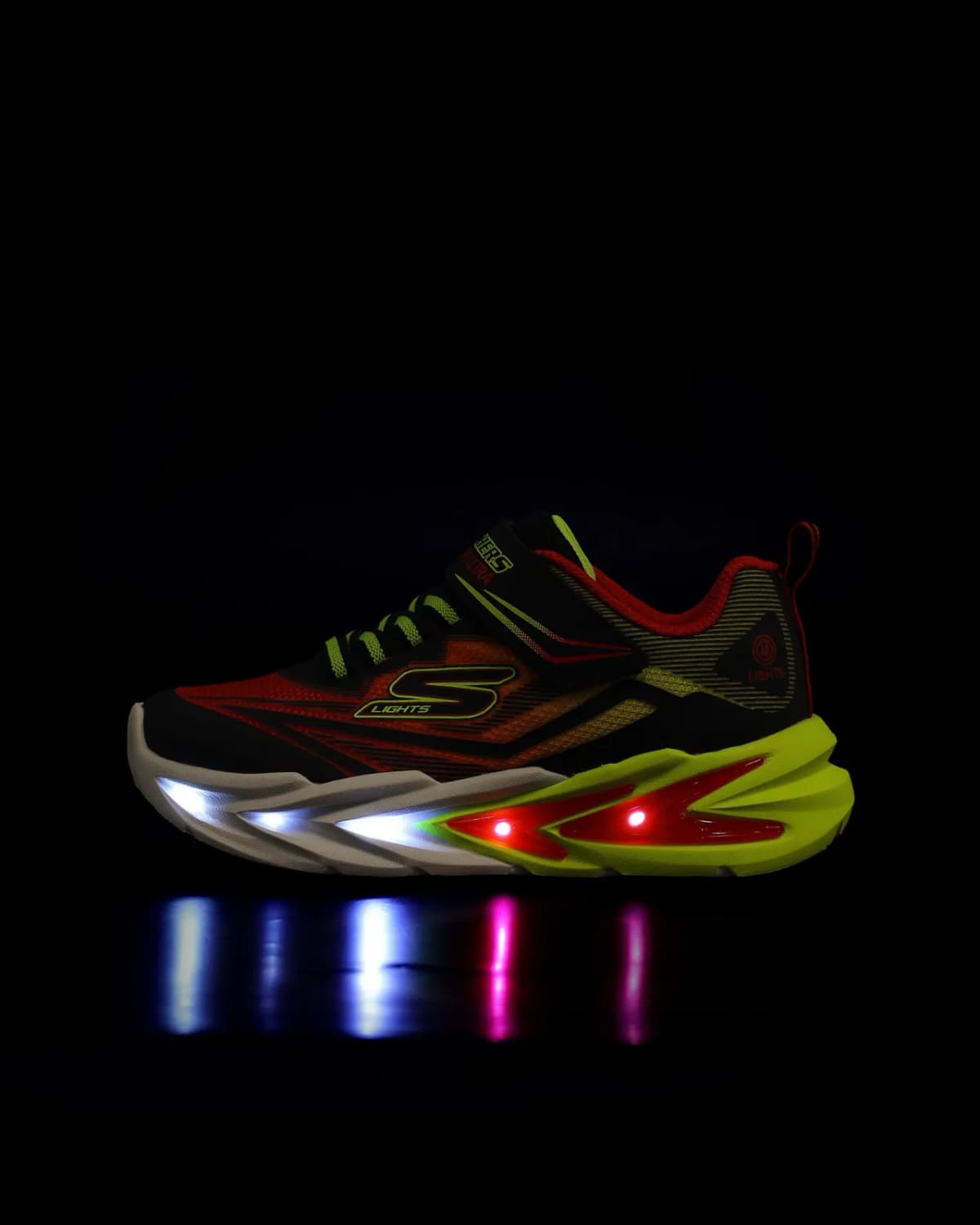 Skechers Flex - Glow Ultra Büyük Erkek Çocuk Siyah Işıklı Spor Ayakkabı — Çok Renkli · 400139L-BKRD (8/8)