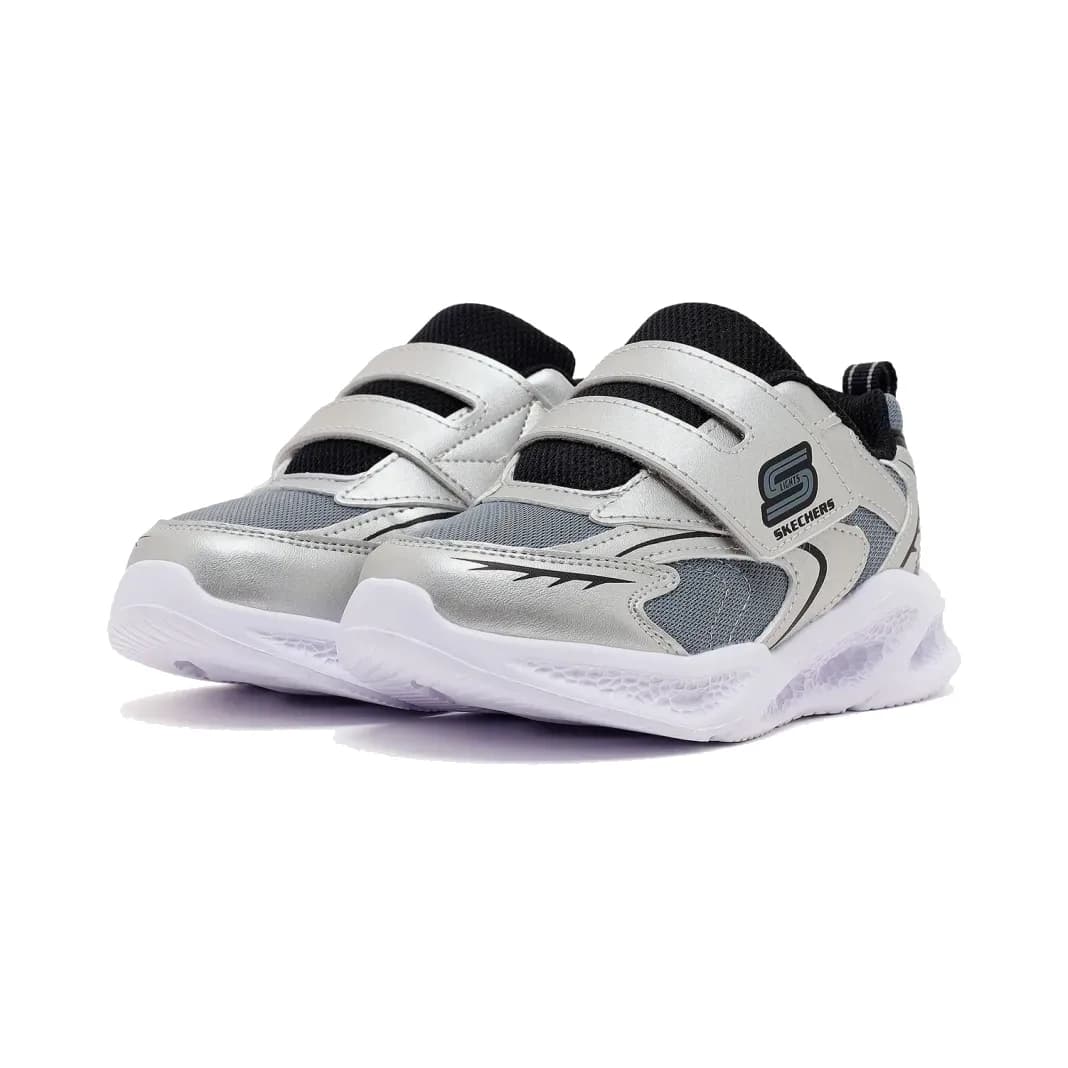 Skechers Meteor-lights - Glow Spike Küçük Erkek Çocuk Gri Işıklı Spor Ayakkabı · 401498N-SLBK (3/6)