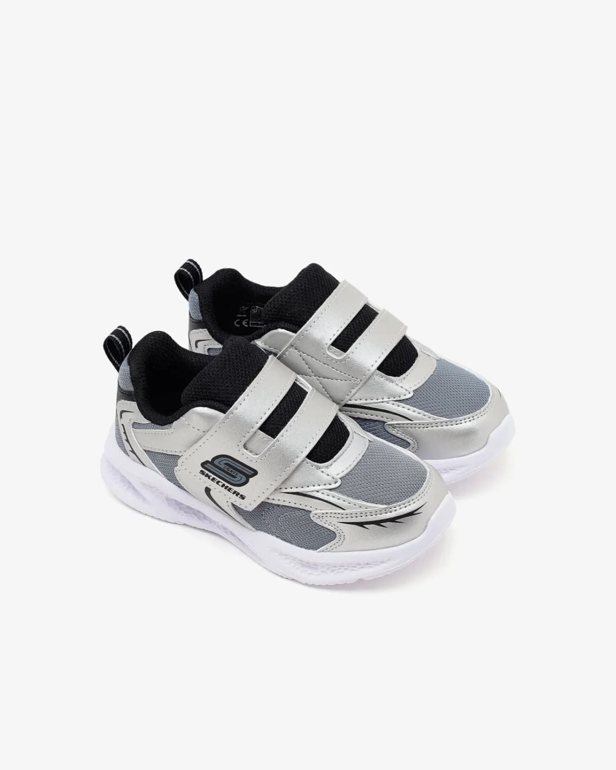 Skechers Meteor-lights - Glow Spike Küçük Erkek Çocuk Gri Işıklı Spor Ayakkabı · 401498N-SLBK (5/6)