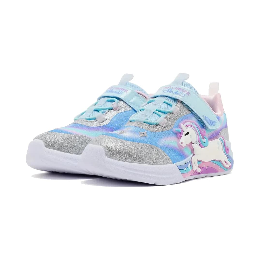 Skechers Unicorn Chaser Küçük Kız Çocuk Gri Işıklı Spor Ayakkabı · 302298N-SMLT (3/6)