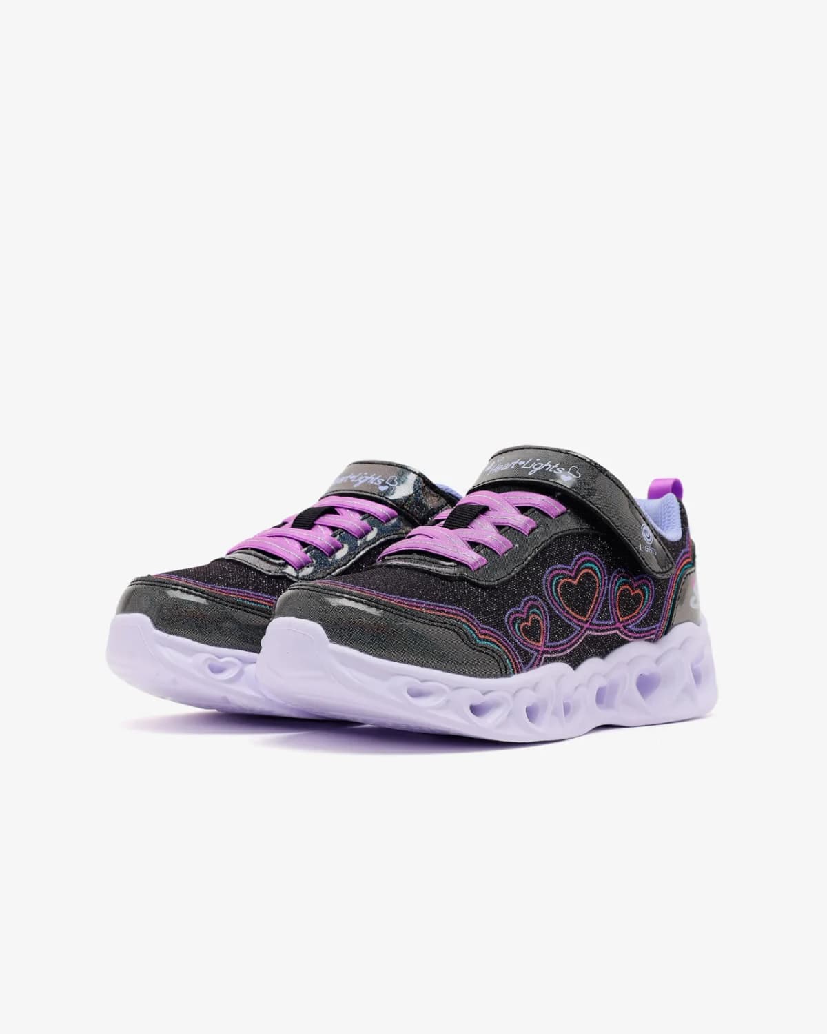 Skechers Heart Lights Büyük Kız Çocuk Siyah Işıklı Spor Ayakkabı · 303736L-BKMT (3/6)