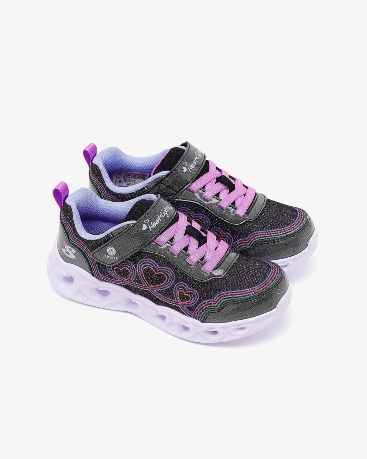 Skechers Heart Lights Büyük Kız Çocuk Siyah Işıklı Spor Ayakkabı · 303736L-BKMT (5/6)