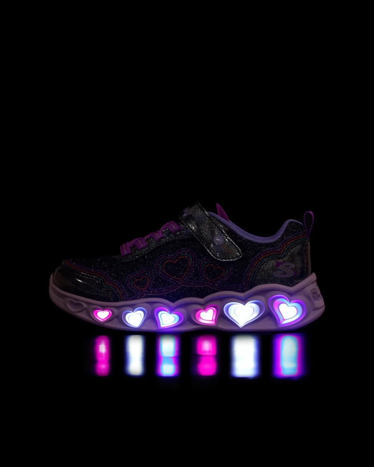 Skechers Heart Lights Büyük Kız Çocuk Siyah Işıklı Spor Ayakkabı · 303736L-BKMT (6/6)