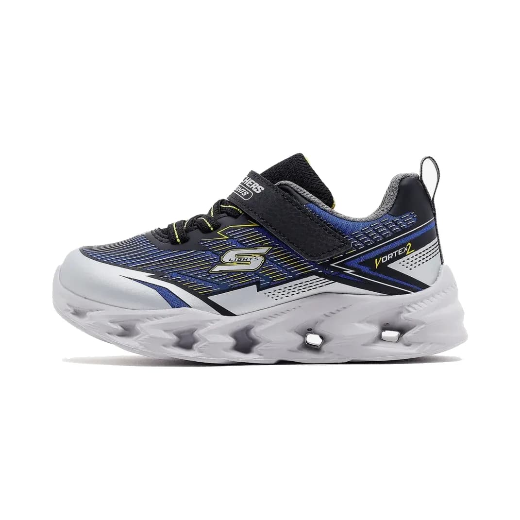 Skechers Vortex 2.0 Küçük Erkek Çocuk Gri Işıklı Spor Ayakkabı · 400605N-SLBK (2/7)