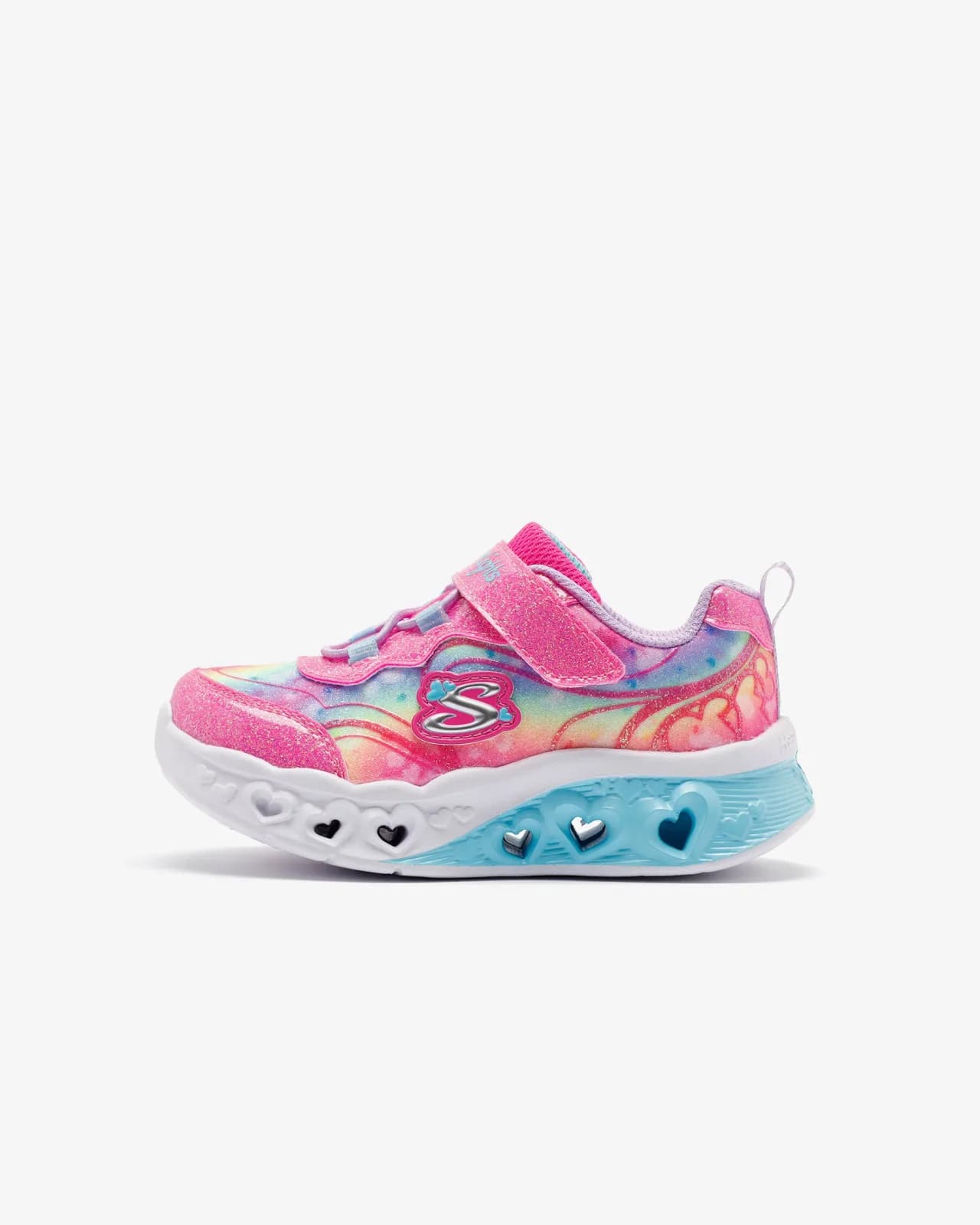 Flutter Heart Lights - Groovy Swirl Küçük Kız Çocuk Pembe Işıklı Spor Ayakkabı