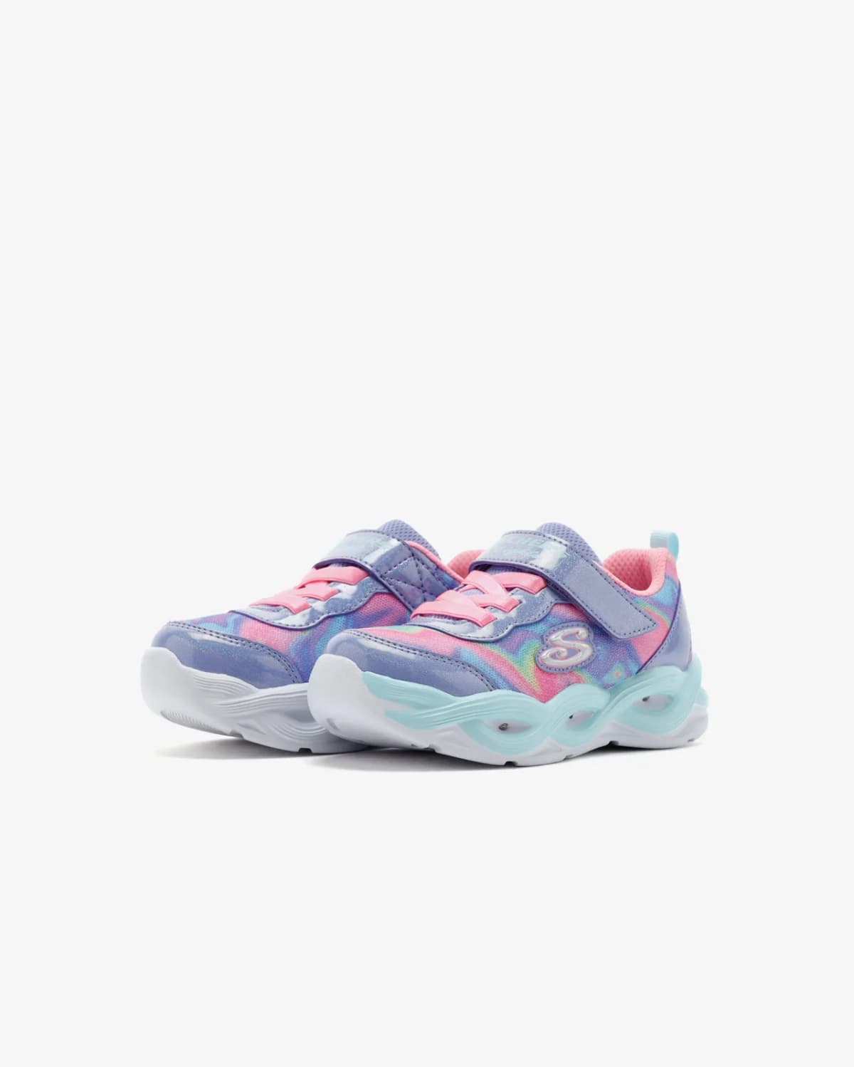 Skechers Twisty Glow - Sorbet Swirl Küçük Kız Çocuk Gri Işıklı Spor Ayakkabı — Pembe · 303716N-PWMT (3/10)