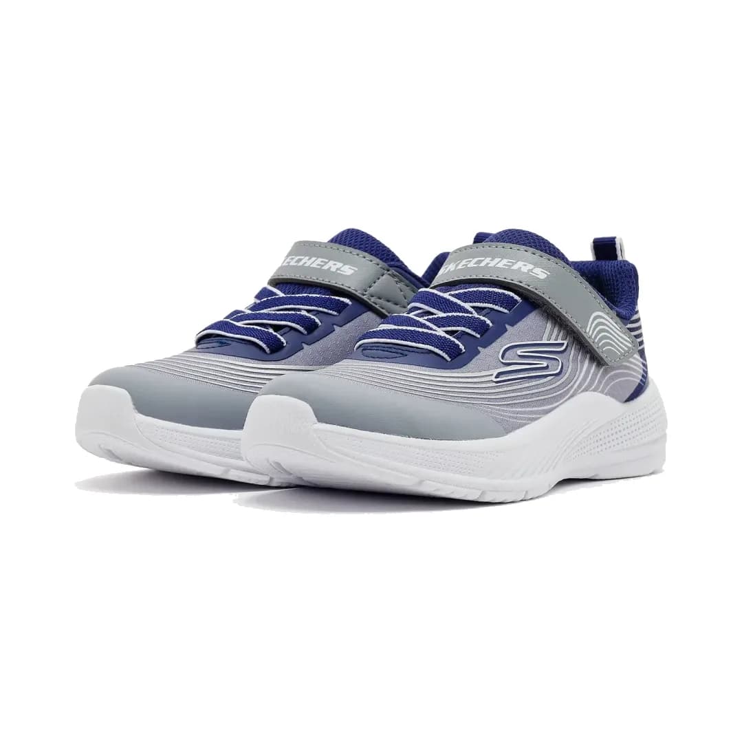 Skechers Microspec Advance Küçük Erkek Çocuk Mavi Spor Ayakkabı — Gri · 403926N-NVLG (3/5)