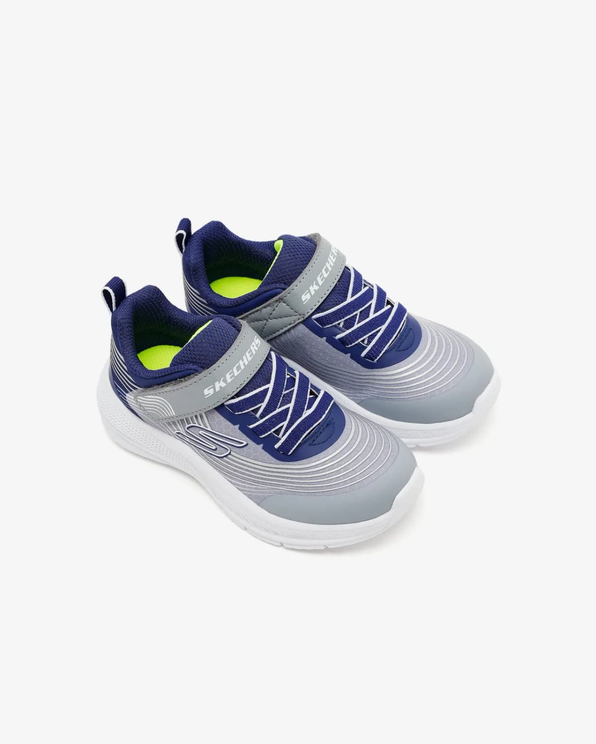 Skechers Microspec Advance Küçük Erkek Çocuk Mavi Spor Ayakkabı — Gri · 403926N-NVLG (5/5)